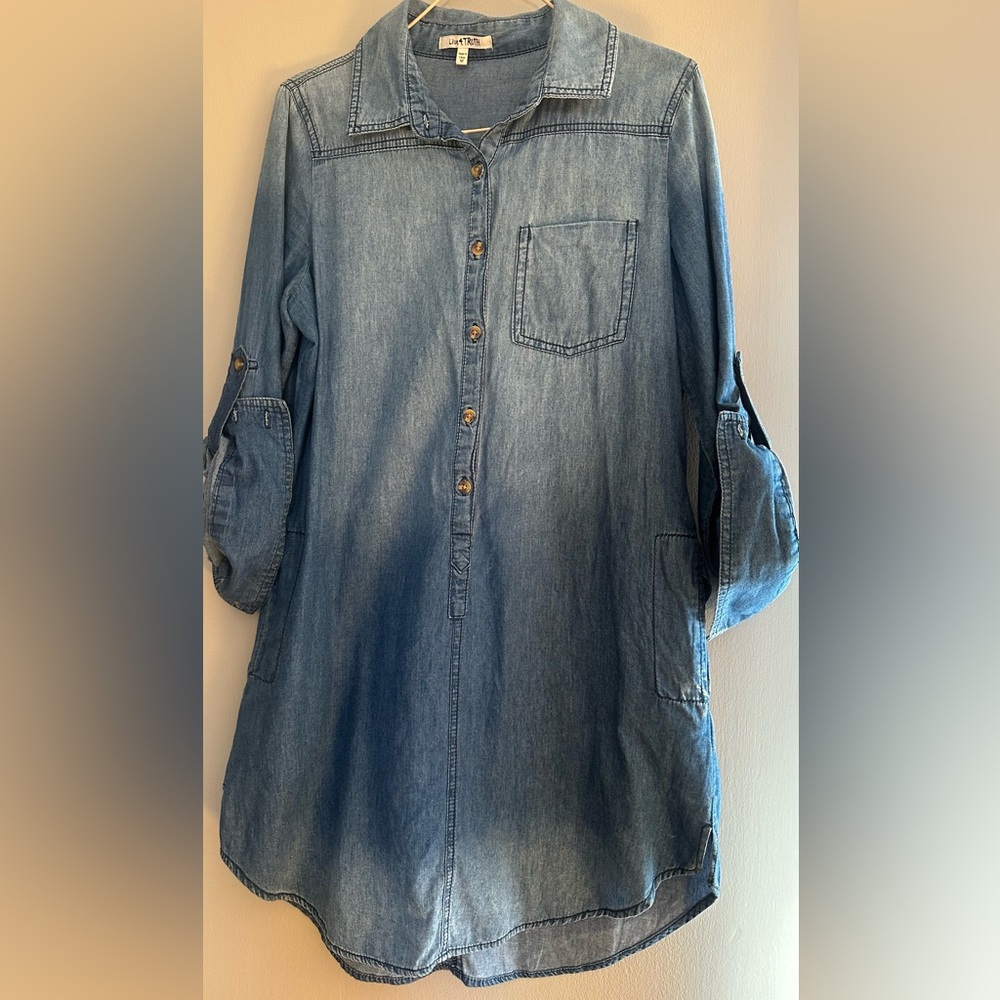 Denim Button-Up Shirt Dress